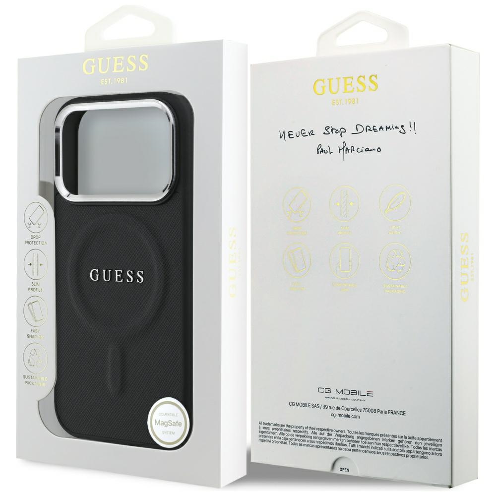 iTok webáruház - Guess Guess Classic Logo MagSafe tok iPhone 17 Pro készülékhez (fekete) 8 Guess Classic Logo MagSafe Case for iPhone 17 Pro (fekete)
