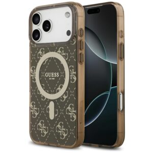 Guess IML 4G Background MagSafe tok iPhone 17 Pro készülékhez (barna)