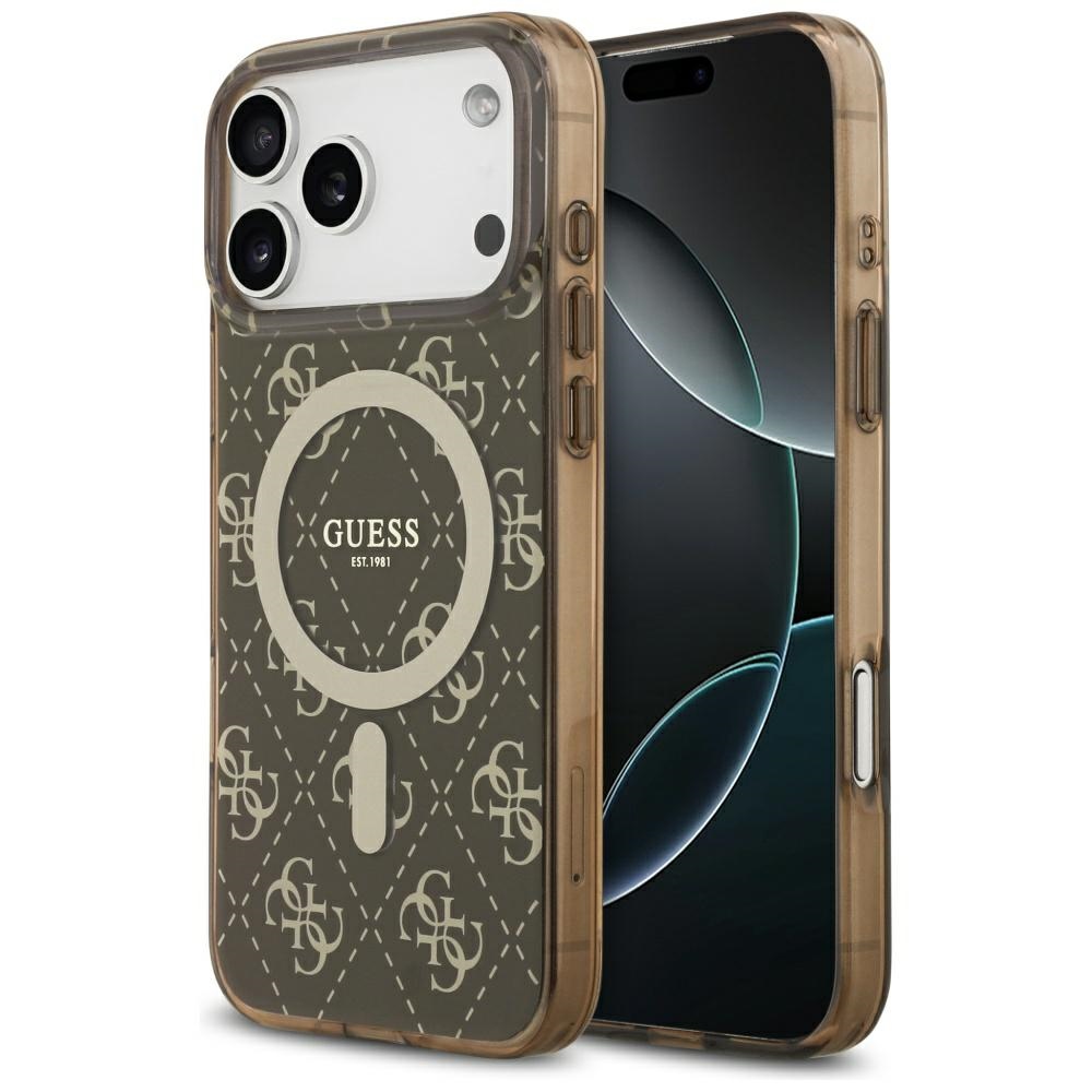 iTok webáruház - Guess Guess IML 4G Background MagSafe tok iPhone 17 Pro készülékhez (barna) 1 Guess IML 4G Background MagSafe Case for iPhone 17 Pro (barna)