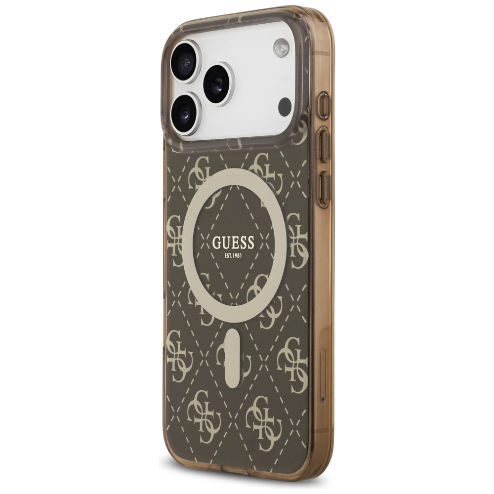 iTok webáruház - Guess Guess IML 4G Background MagSafe tok iPhone 17 Pro készülékhez (barna) 2 Guess IML 4G Background MagSafe Case for iPhone 17 Pro (barna)