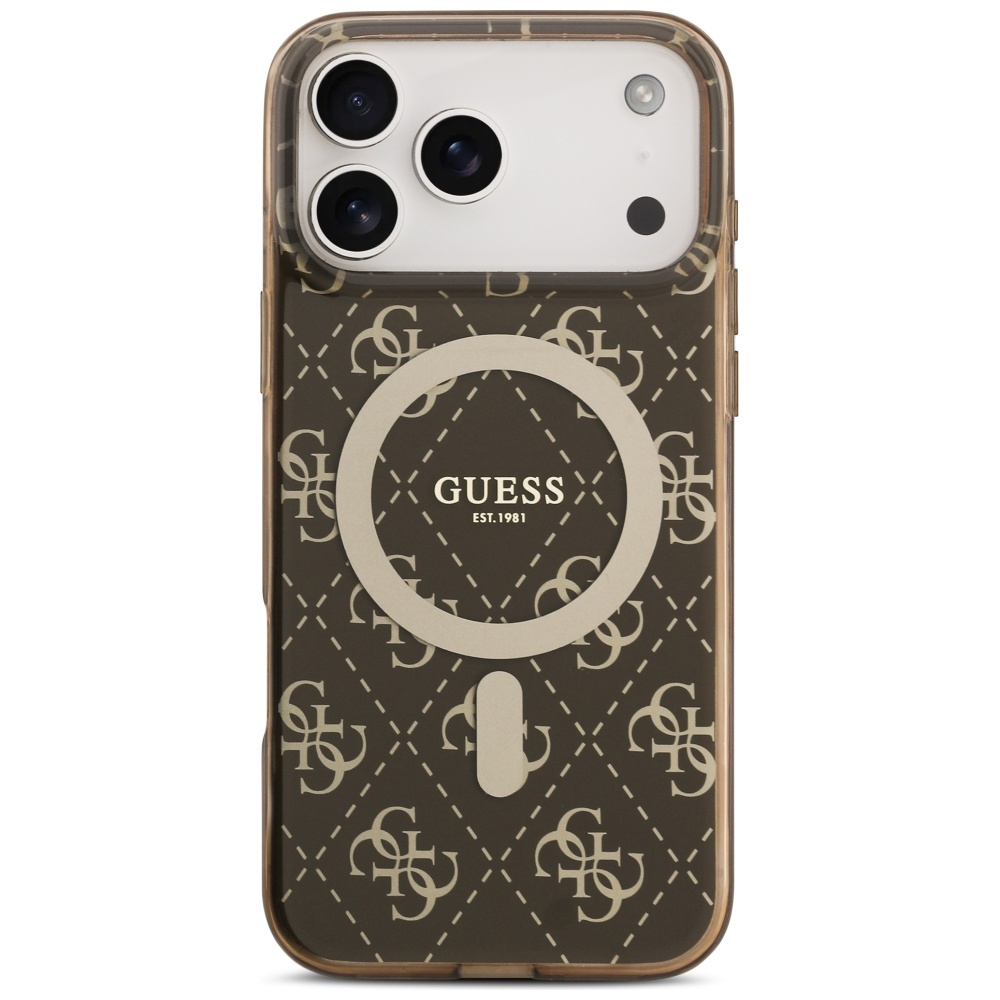 iTok webáruház - Guess Guess IML 4G Background MagSafe tok iPhone 17 Pro készülékhez (barna) 3 Guess IML 4G Background MagSafe Case for iPhone 17 Pro (barna)