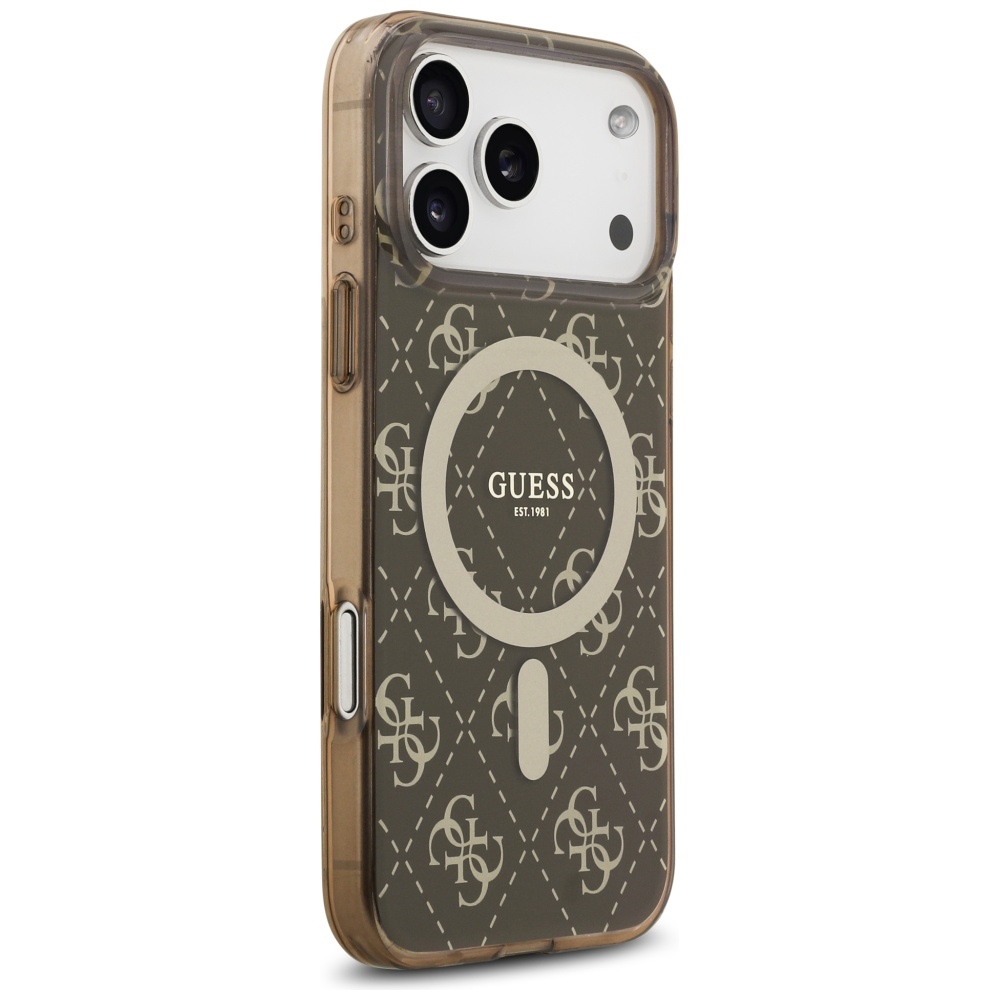 iTok webáruház - Guess Guess IML 4G Background MagSafe tok iPhone 17 Pro készülékhez (barna) 4 Guess IML 4G Background MagSafe Case for iPhone 17 Pro (barna)