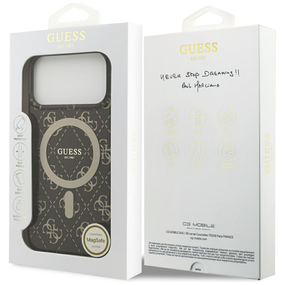 iTok webáruház - Guess Guess IML 4G Background MagSafe tok iPhone 17 Pro készülékhez (barna) 8 Guess IML 4G Background MagSafe Case for iPhone 17 Pro (barna)