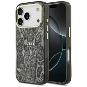 Guess Python mintás MagSafe tok iPhone 17 Pro készülékhez (fekete)