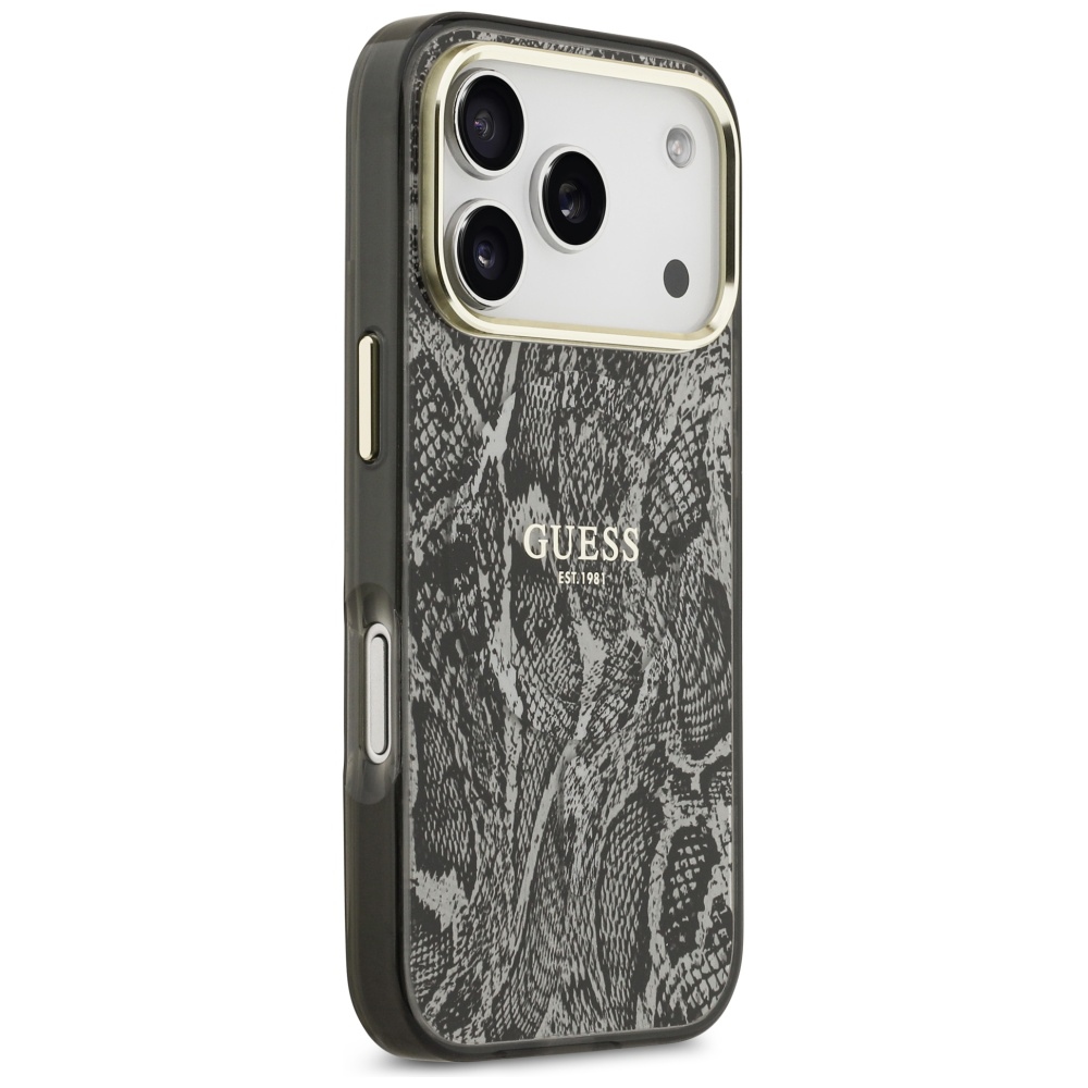 iTok webáruház - Guess Guess Python mintás MagSafe tok iPhone 17 Pro készülékhez (fekete) 4 Guess Python Pattern MagSafe Case for iPhone 17 Pro (fekete)