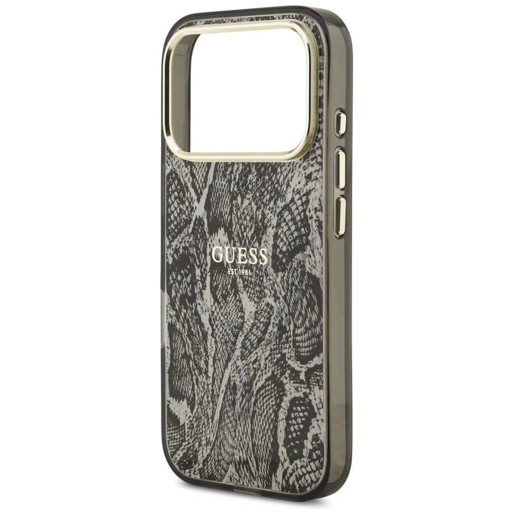 iTok webáruház - Guess Guess Python mintás MagSafe tok iPhone 17 Pro készülékhez (fekete) 6 Guess Python Pattern MagSafe Case for iPhone 17 Pro (fekete)