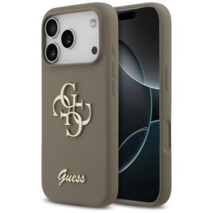 Guess Big 4G Script szilikon tok iPhone 17 Pro készülékhez (barna)