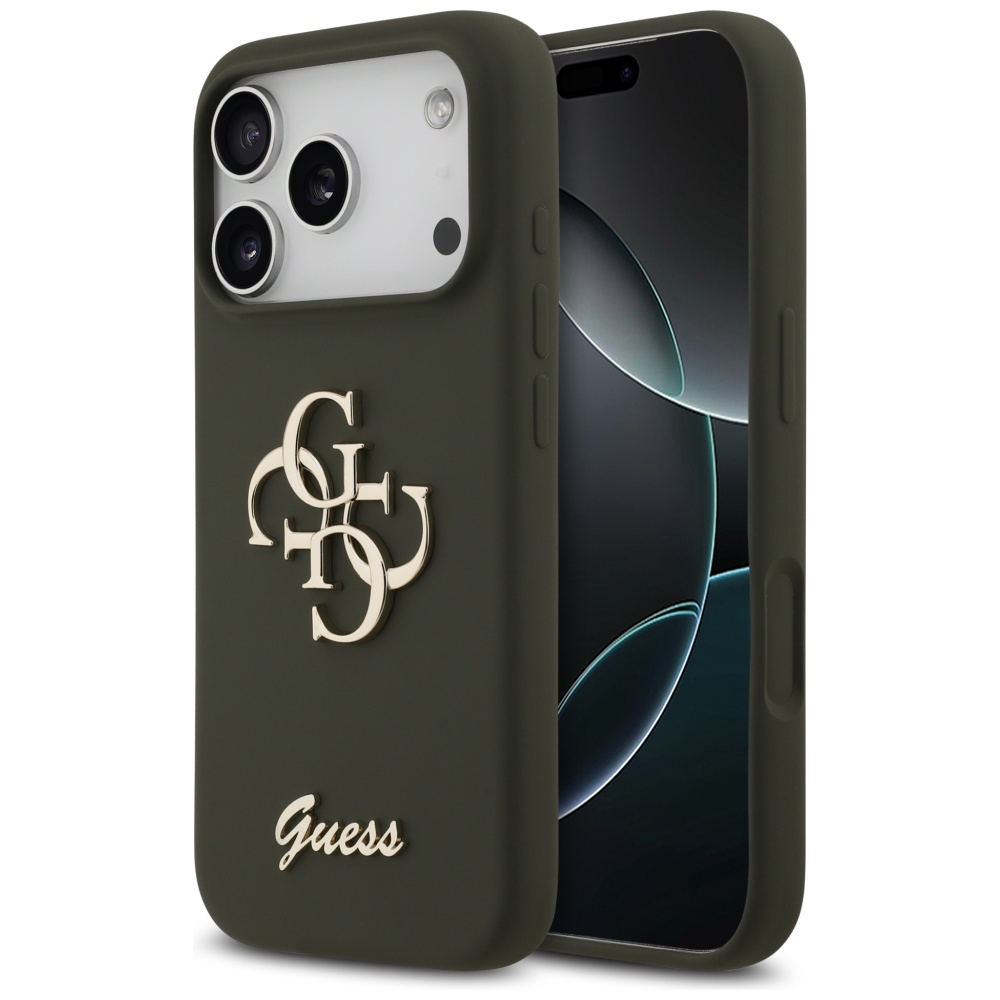 iTok webáruház - Guess Guess szilikon Big 4G Script tok iPhone 17 Pro (zöld) 1 Guess Silicone Big 4G Script Case for iPhone 17 Pro (zöld)