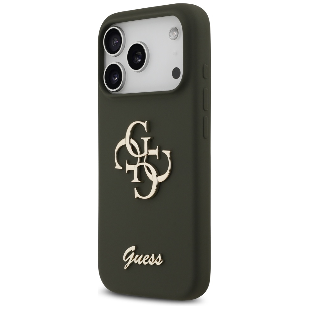 iTok webáruház - Guess Guess szilikon Big 4G Script tok iPhone 17 Pro (zöld) 2 Guess Silicone Big 4G Script Case for iPhone 17 Pro (zöld)
