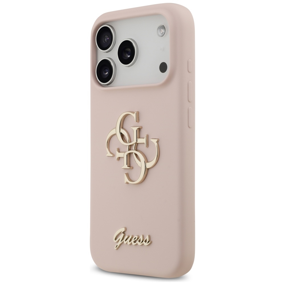iTok webáruház - Guess Guess Big 4G Script szilikon tok iPhone 17 Pro-hoz (rózsaszín) 2 Guess Silicone Big 4G Script Case for iPhone 17 Pro (rózsaszín)
