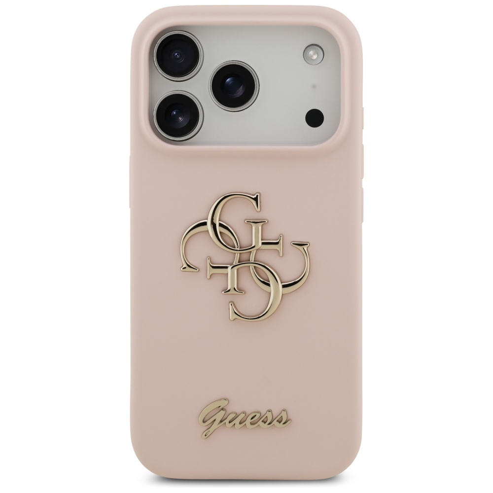iTok webáruház - Guess Guess Big 4G Script szilikon tok iPhone 17 Pro-hoz (rózsaszín) 3 Guess Silicone Big 4G Script Case for iPhone 17 Pro (rózsaszín)