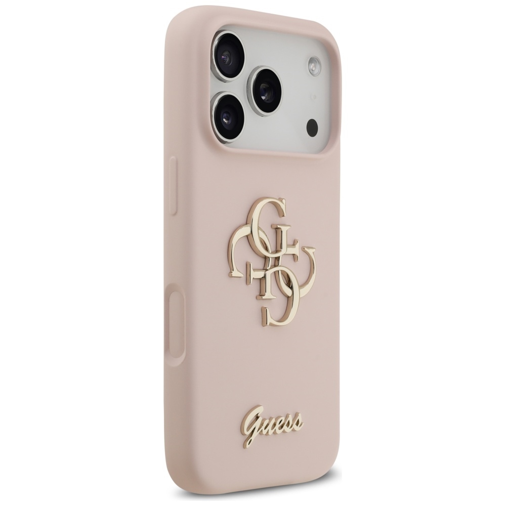 iTok webáruház - Guess Guess Big 4G Script szilikon tok iPhone 17 Pro-hoz (rózsaszín) 4 Guess Silicone Big 4G Script Case for iPhone 17 Pro (rózsaszín)