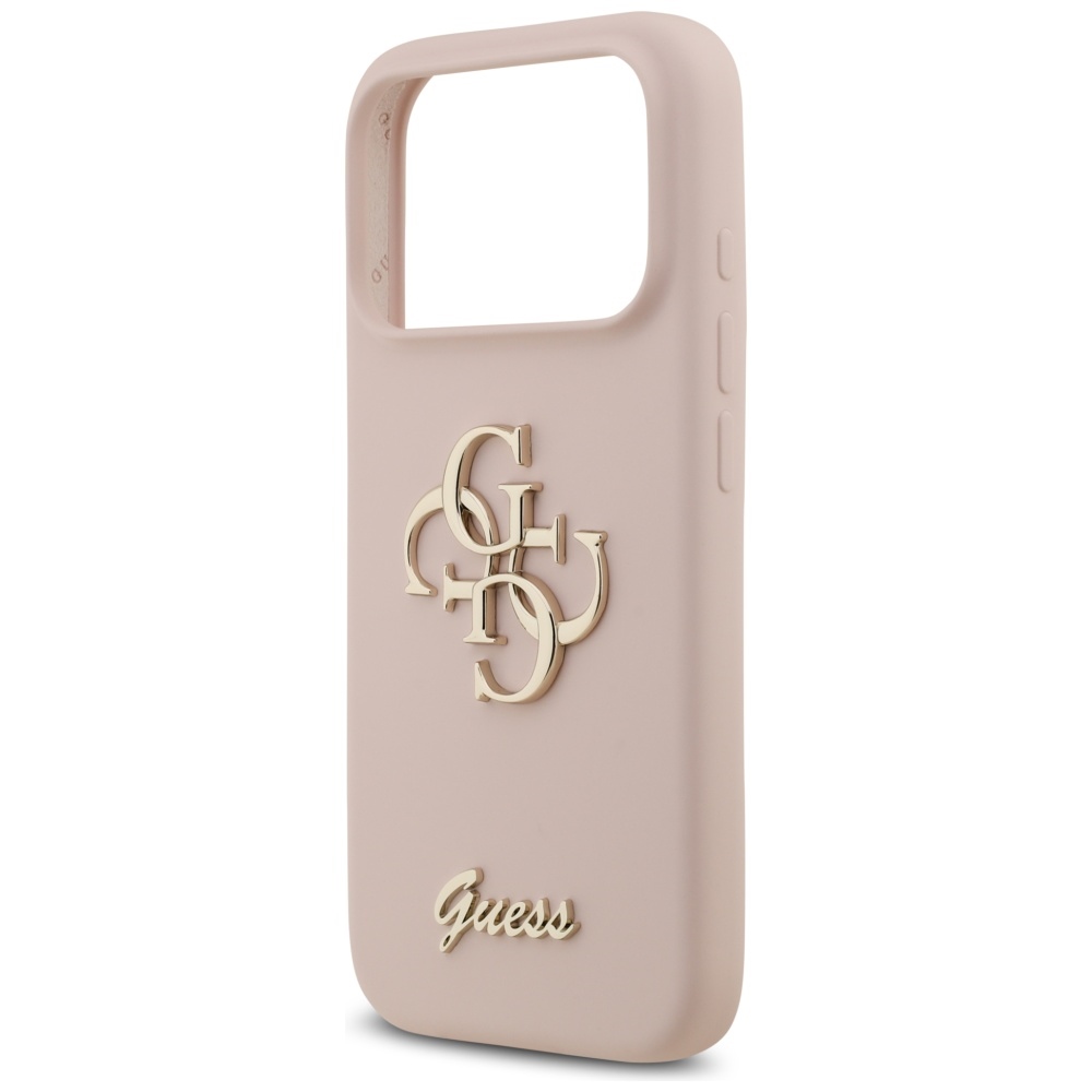 iTok webáruház - Guess Guess Big 4G Script szilikon tok iPhone 17 Pro-hoz (rózsaszín) 6 Guess Silicone Big 4G Script Case for iPhone 17 Pro (rózsaszín)