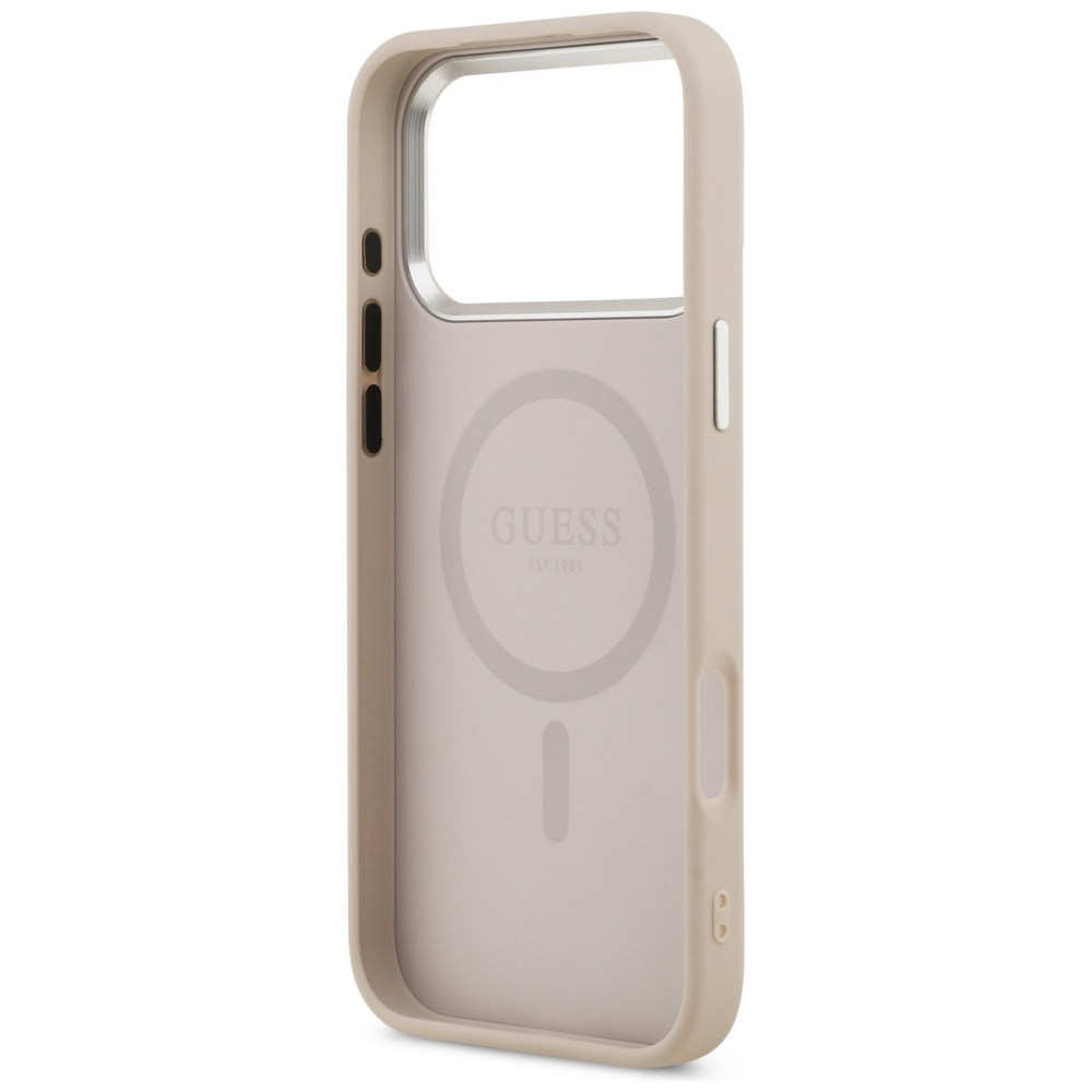 iTok webáruház - Guess Guess Triangle Logo MagSafe tok iPhone 17 Pro készülékhez (rózsaszín) 7 Guess Triangle Logo MagSafe case for iPhone 17 Pro (rózsaszín)