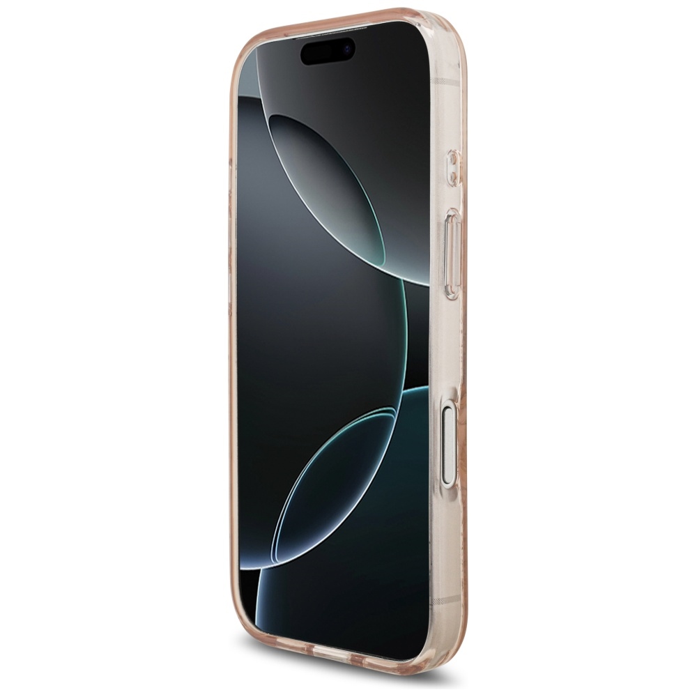 iTok webáruház - Guess Guess IML Flowers Electro Pearl Strap MagSafe tok iPhone 17 Pro készülékhez (rózsaszín) 5 Guess IML Flowers Electro Pearl Strap MagSafe Case for iPhone 17 Pro (rózsaszín)