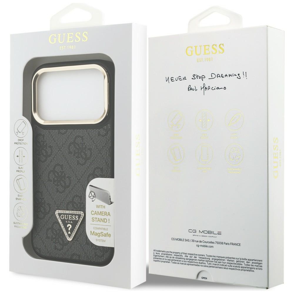 iTok webáruház - Guess Guess 4G PU Triangle Logo & Stand Camera MagSafe tok iPhone 17 Pro (fekete) 8 Guess 4G PU Triangle Logo & Stand Camera Magsafe Case for iPhone 17 Pro (fekete)