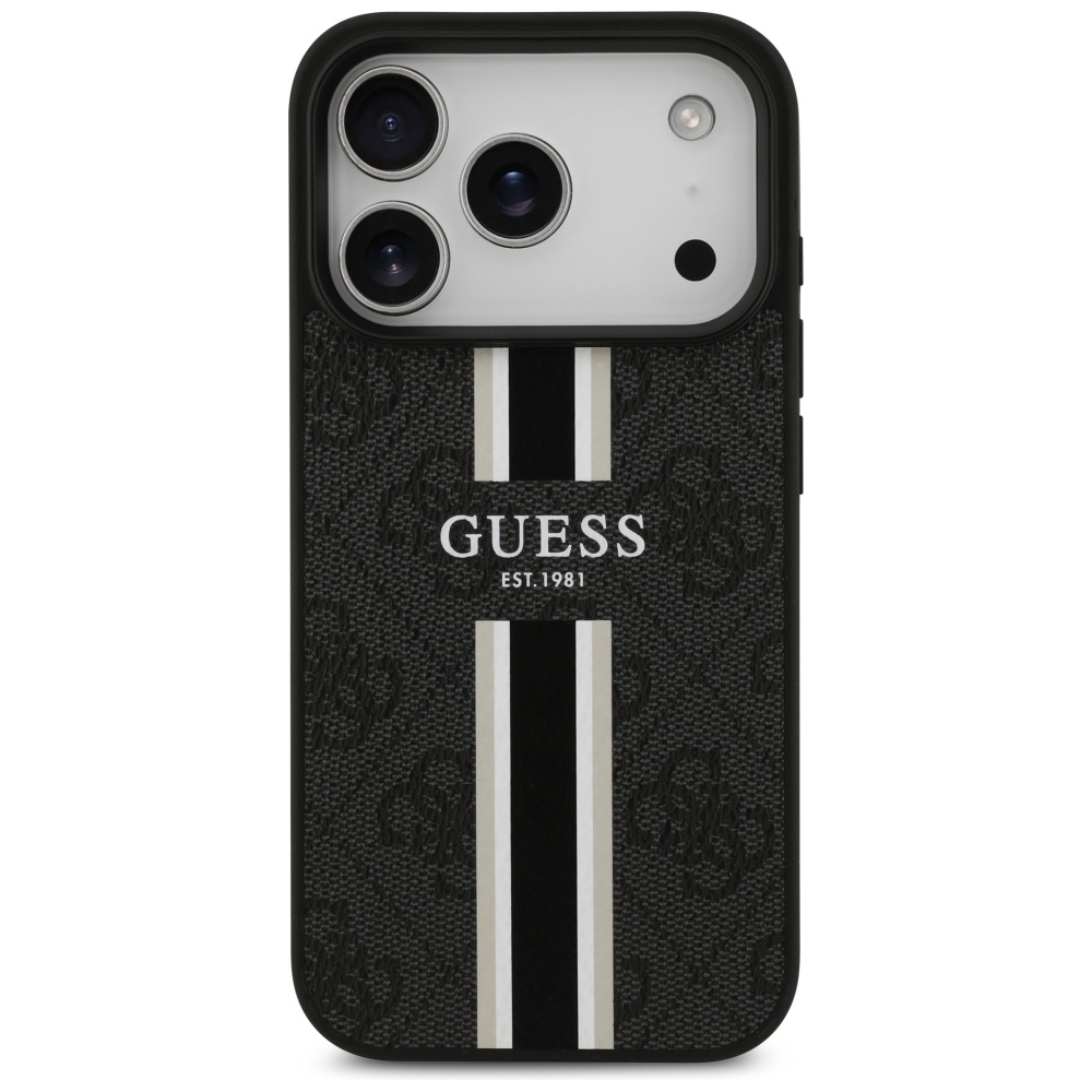 iTok webáruház - Guess Guess 4G Printed Stripes MagSafe tok iPhone 17 Pro készülékhez (fekete) 3 Guess 4G Printed Stripes MagSafe case for iPhone 17 Pro (fekete)