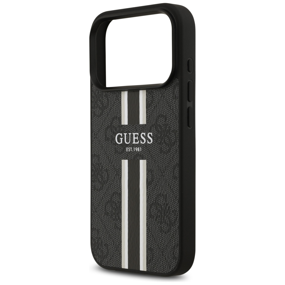 iTok webáruház - Guess Guess 4G Printed Stripes MagSafe tok iPhone 17 Pro készülékhez (fekete) 6 Guess 4G Printed Stripes MagSafe case for iPhone 17 Pro (fekete)