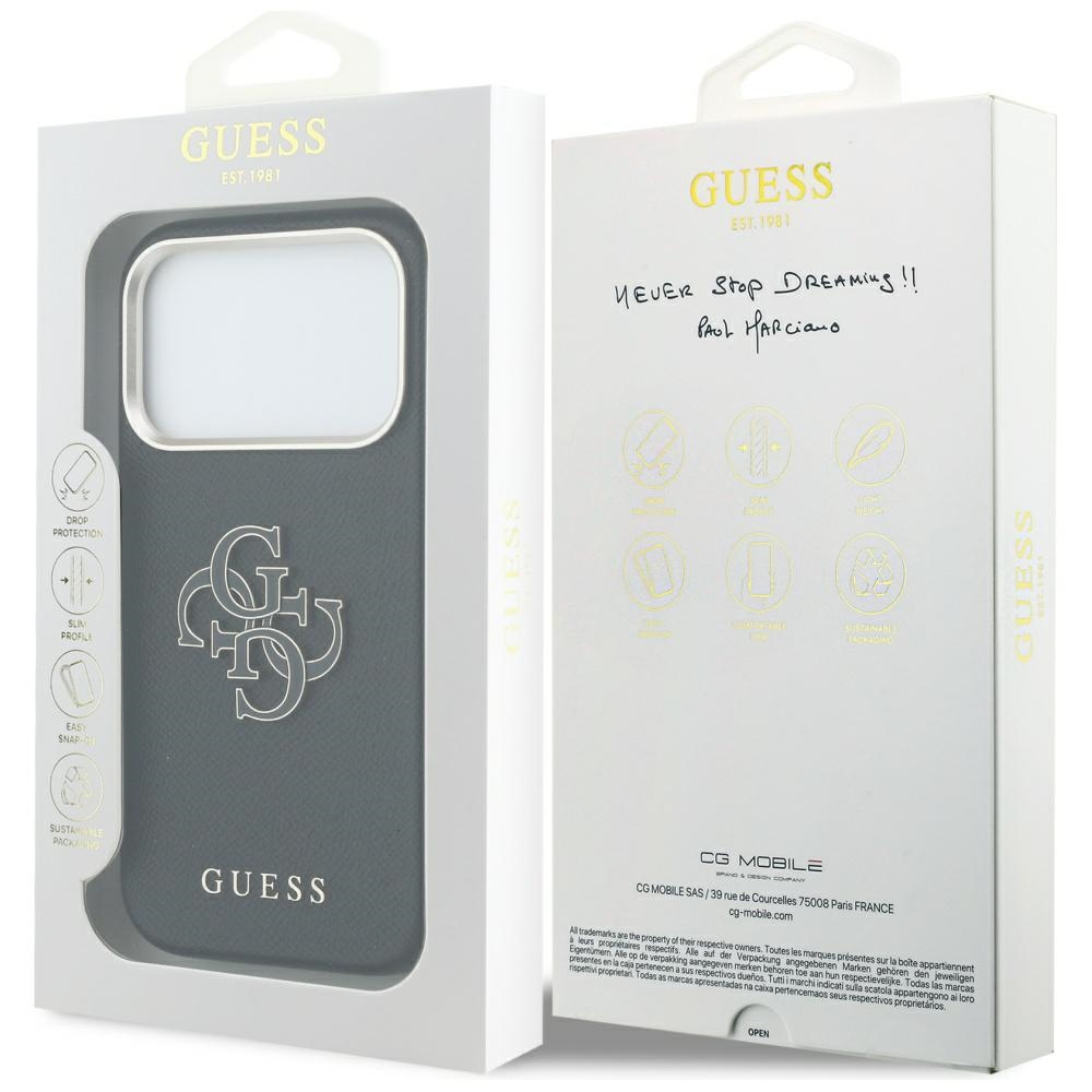 iTok webáruház - Guess Guess FW Resin Logo tok iPhone 17 Pro (fekete) 8 Guess FW Resin Logo Case for iPhone 17 Pro (fekete)