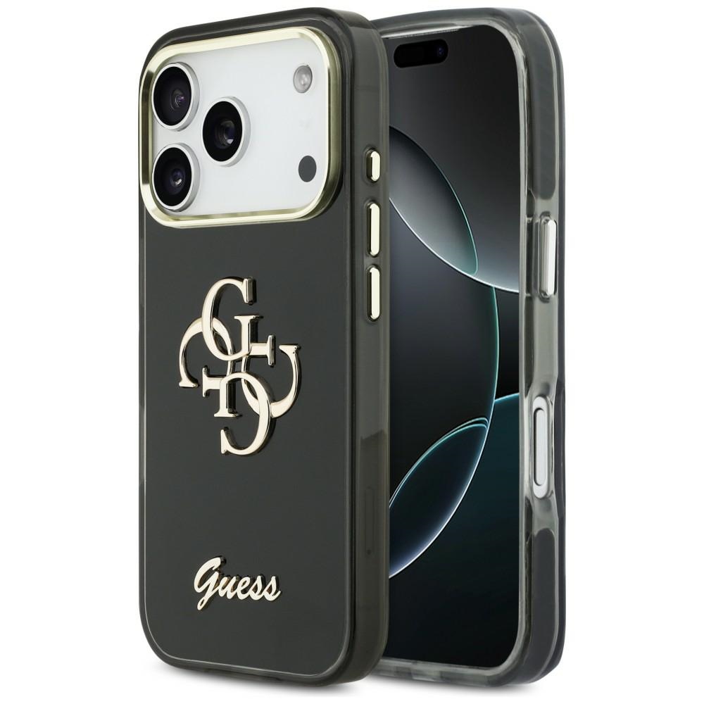 iTok webáruház - Guess Guess IML 4G Script Metal tok iPhone 17 Pro készülékhez (fekete) 1 Guess IML 4G Script Metal case for iPhone 17 Pro (fekete)