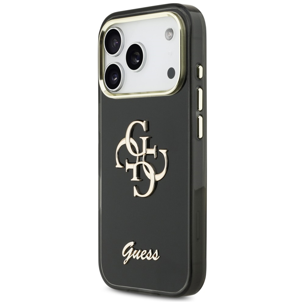iTok webáruház - Guess Guess IML 4G Script Metal tok iPhone 17 Pro készülékhez (fekete) 2 Guess IML 4G Script Metal case for iPhone 17 Pro (fekete)