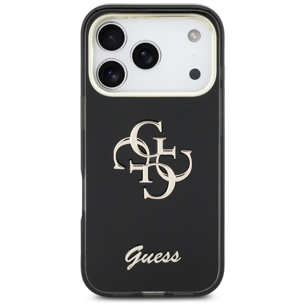 iTok webáruház - Guess Guess IML 4G Script Metal tok iPhone 17 Pro készülékhez (fekete) 3 Guess IML 4G Script Metal case for iPhone 17 Pro (fekete)