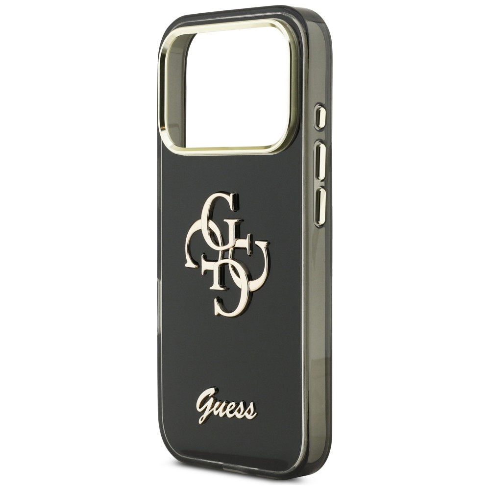 iTok webáruház - Guess Guess IML 4G Script Metal tok iPhone 17 Pro készülékhez (fekete) 6 Guess IML 4G Script Metal case for iPhone 17 Pro (fekete)