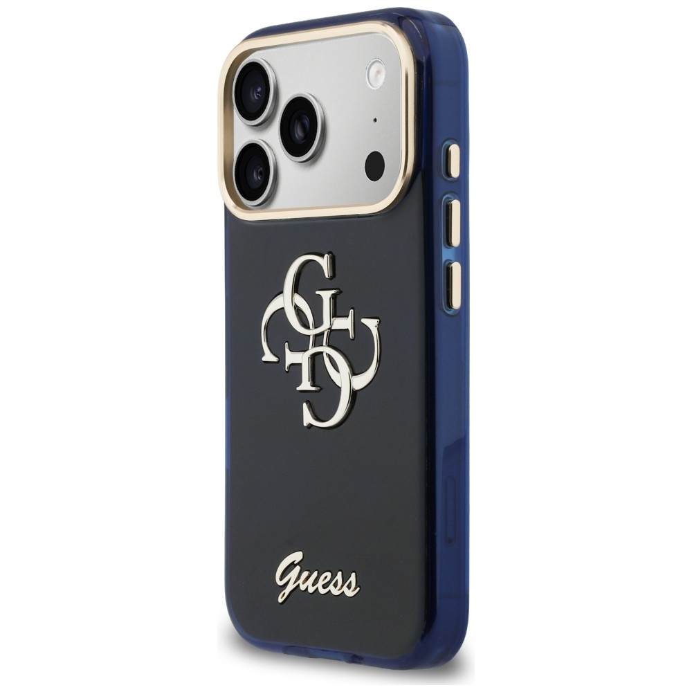 iTok webáruház - Guess Guess IML 4G Script Metal tok iPhone 17 Pro készülékhez (kék) 2 Guess IML 4G Script Metal Case for iPhone 17 Pro (kék)