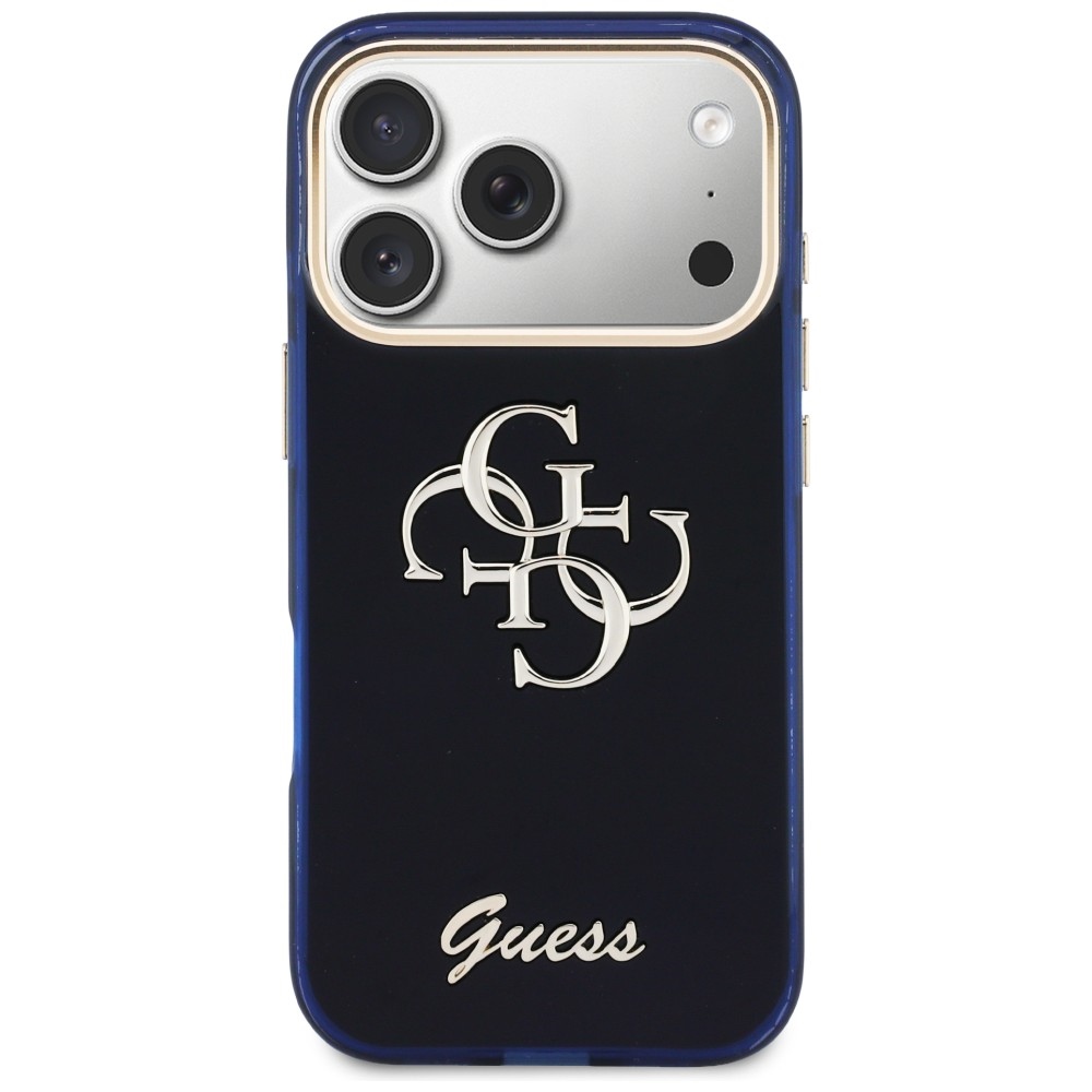 iTok webáruház - Guess Guess IML 4G Script Metal tok iPhone 17 Pro készülékhez (kék) 3 Guess IML 4G Script Metal Case for iPhone 17 Pro (kék)