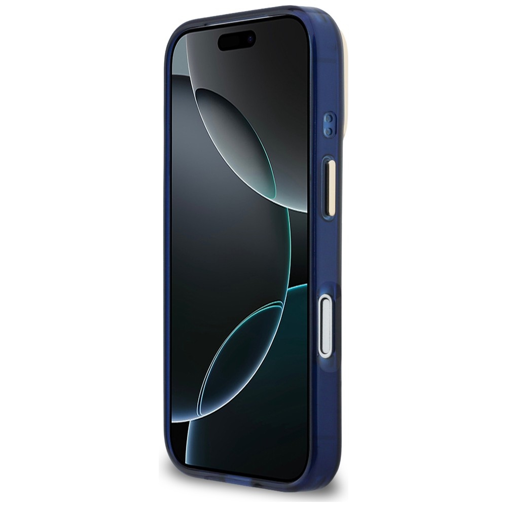iTok webáruház - Guess Guess IML 4G Script Metal tok iPhone 17 Pro készülékhez (kék) 5 Guess IML 4G Script Metal Case for iPhone 17 Pro (kék)