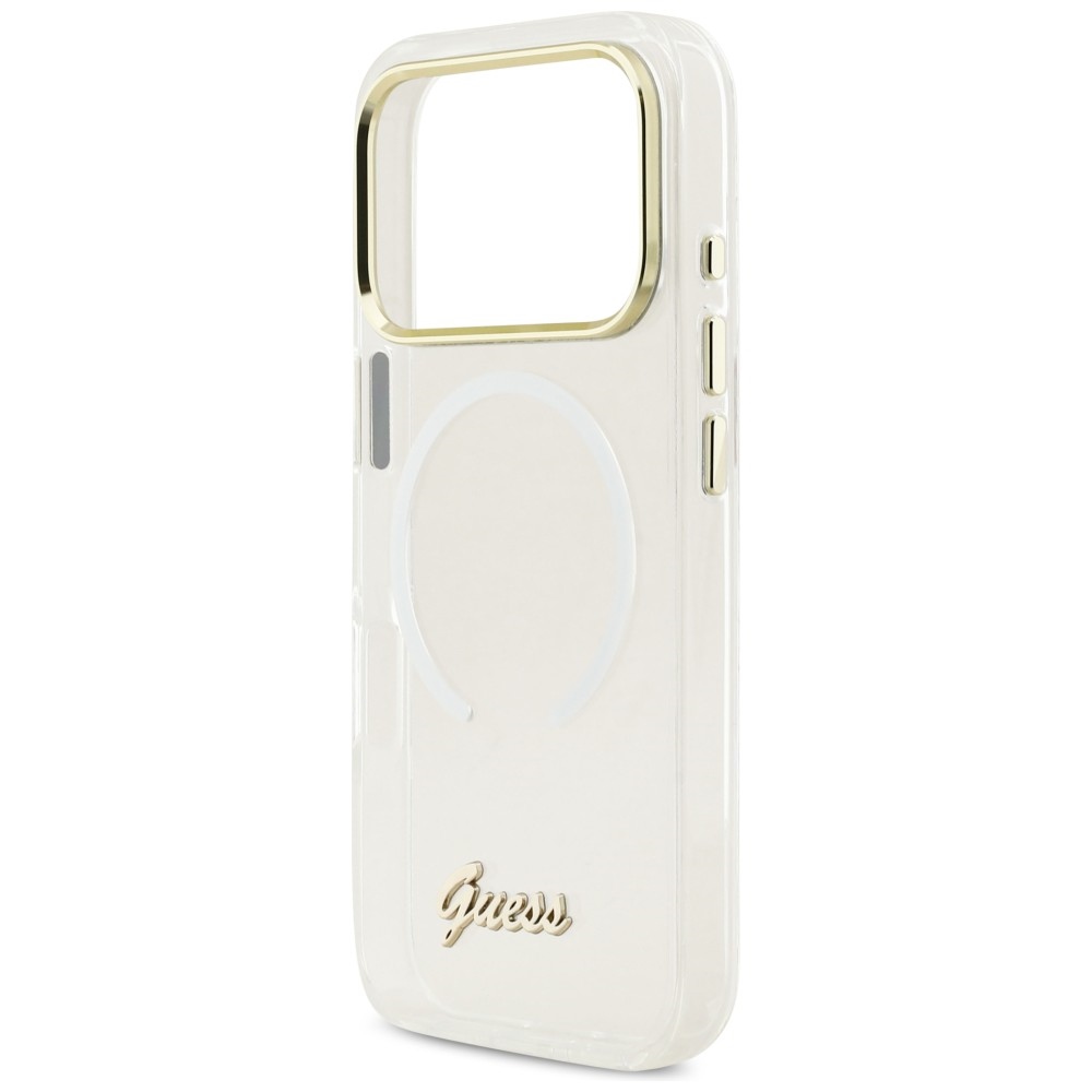 iTok webáruház - Guess Guess IML Gradient Script Metal MagSafe tok iPhone 17 Pro készülékhez (fehér) 6 Guess IML Gradient Script Metal MagSafe Case for iPhone 17 Pro (fehér)