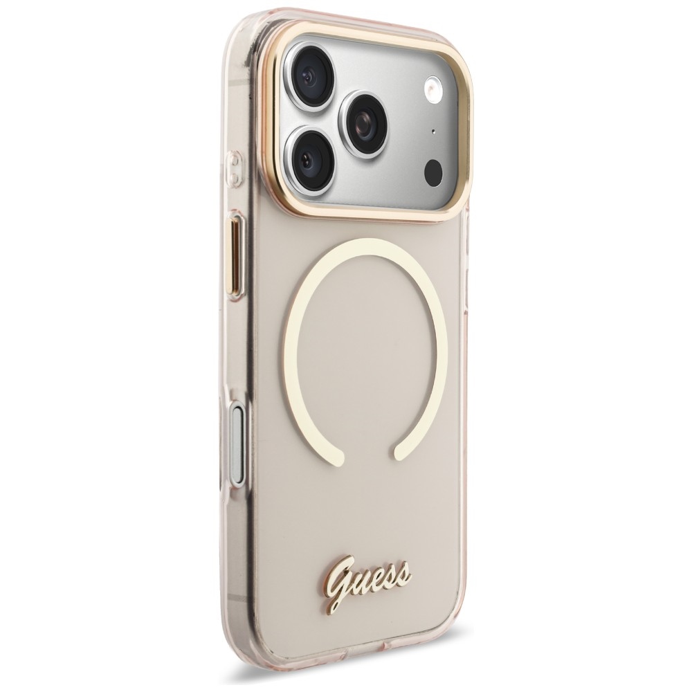 iTok webáruház - Guess Guess IML Script Metal MagSafe tok iPhone 17 Pro készülékhez (rózsaszín) 4 Guess IML Script Metal MagSafe Case for iPhone 17 Pro (rózsaszín)