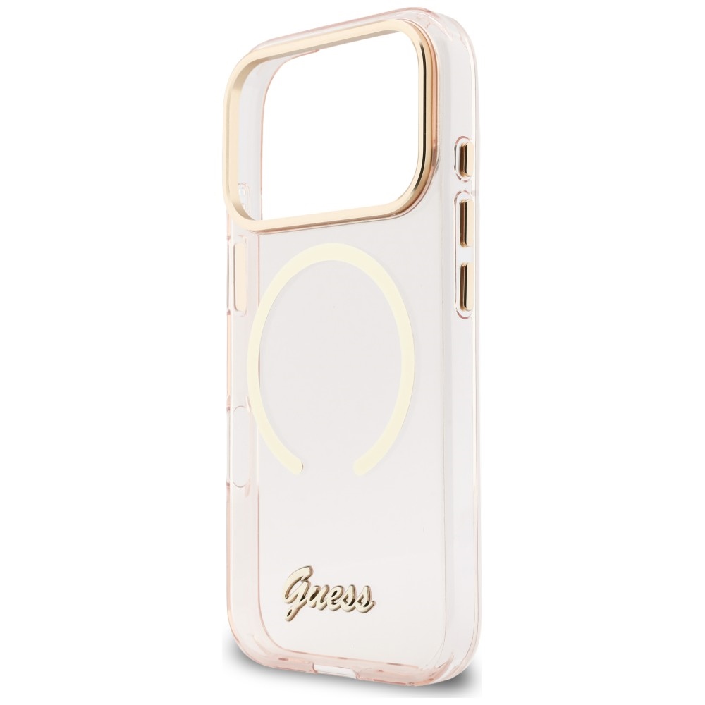 iTok webáruház - Guess Guess IML Script Metal MagSafe tok iPhone 17 Pro készülékhez (rózsaszín) 6 Guess IML Script Metal MagSafe Case for iPhone 17 Pro (rózsaszín)