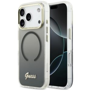 Guess IML Gradient Script Metal MagSafe tok iPhone 17 Pro-hoz (fekete)