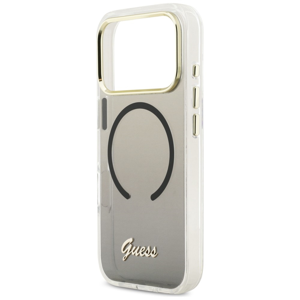 iTok webáruház - Guess Guess IML Gradient Script Metal MagSafe tok iPhone 17 Pro-hoz (fekete) 6 Guess IML Gradient Script Metal MagSafe Case for iPhone 17 Pro (fekete)