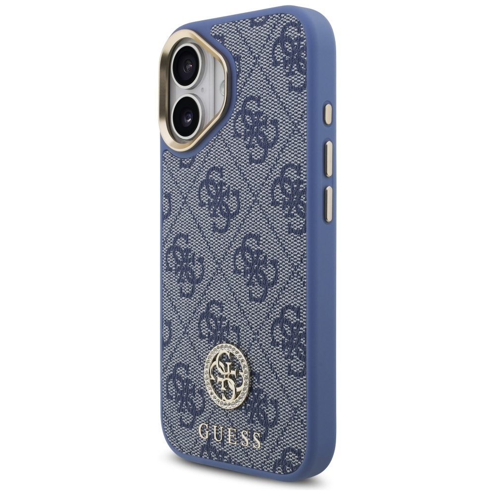 iTok webáruház - Guess Guess 4G Strass Logo & Big Strap Metal Buttons MagSafe tok iPhone 17 (kék) 2 Guess 4G Strass Logo & Big Strap Metal Buttons MagSafe Case for iPhone 17 (kék)