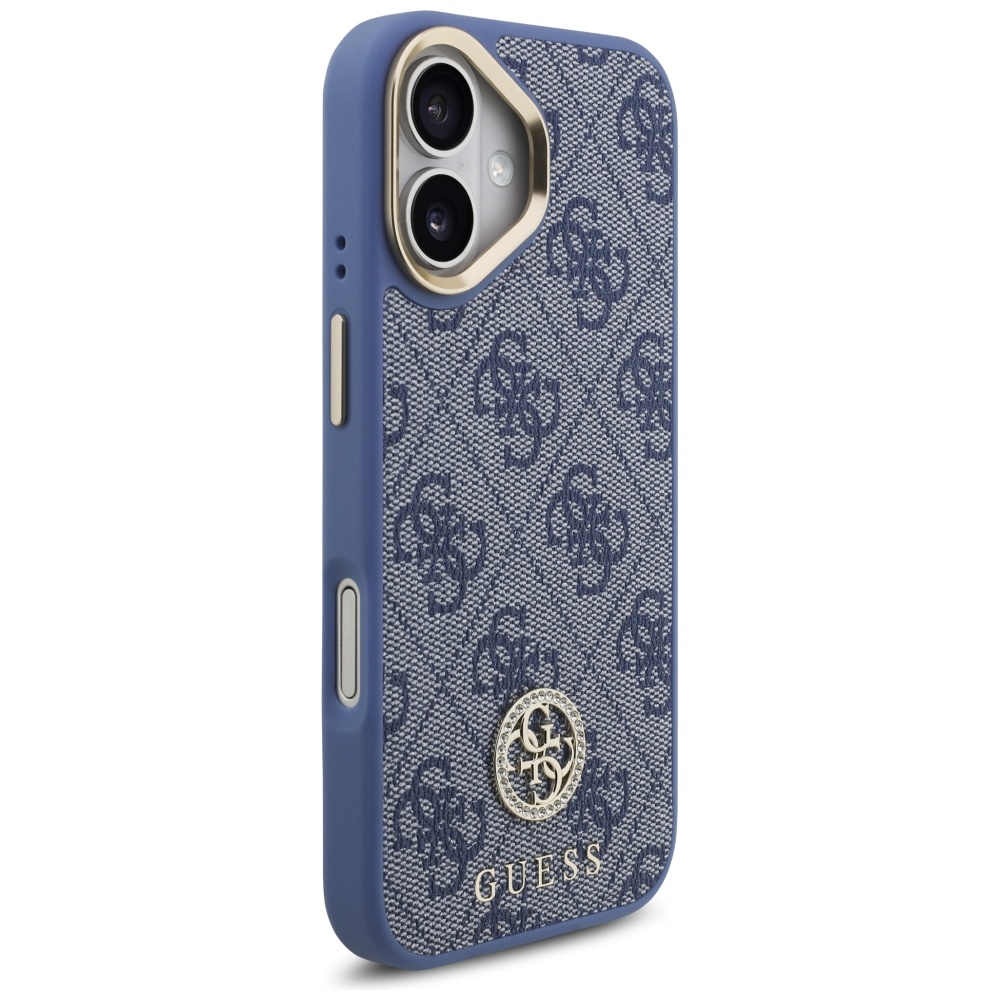 iTok webáruház - Guess Guess 4G Strass Logo & Big Strap Metal Buttons MagSafe tok iPhone 17 (kék) 4 Guess 4G Strass Logo & Big Strap Metal Buttons MagSafe Case for iPhone 17 (kék)
