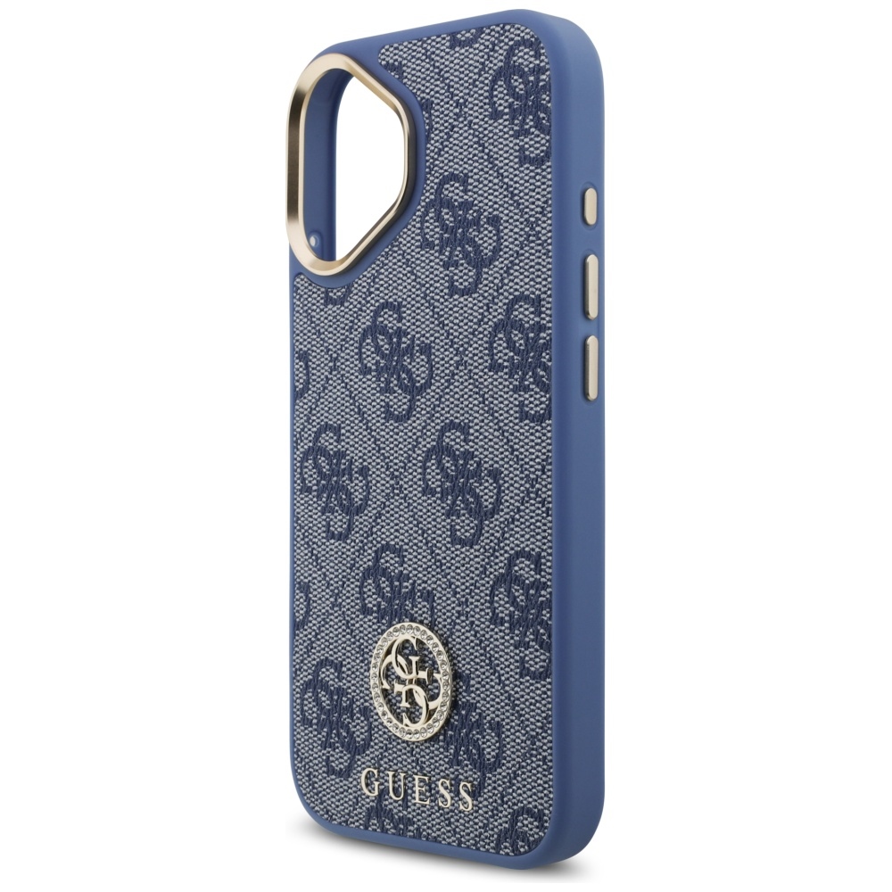 iTok webáruház - Guess Guess 4G Strass Logo & Big Strap Metal Buttons MagSafe tok iPhone 17 (kék) 6 Guess 4G Strass Logo & Big Strap Metal Buttons MagSafe Case for iPhone 17 (kék)