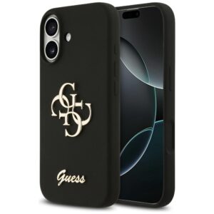 Guess Silicone Big 4G Script szilikon tok iPhone 17 készülékhez (fekete)