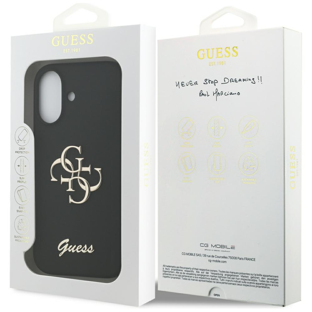 iTok webáruház - Guess Guess Silicone Big 4G Script szilikon tok iPhone 17 készülékhez (fekete) 8 Guess Silicone Big 4G Script Case for iPhone 17 (fekete)