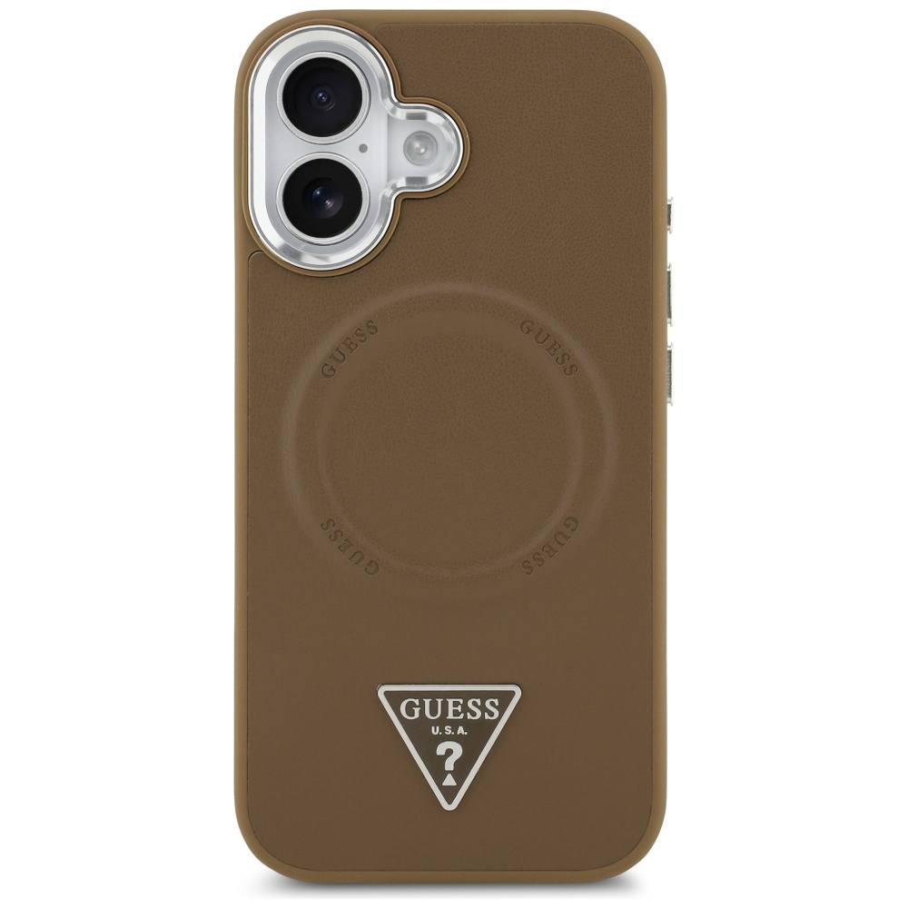 iTok webáruház - Guess Guess Triangle Logo MagSafe tok iPhone 17 készülékhez (barna) 3 Guess Triangle Logo MagSafe case for iPhone 17 (barna)