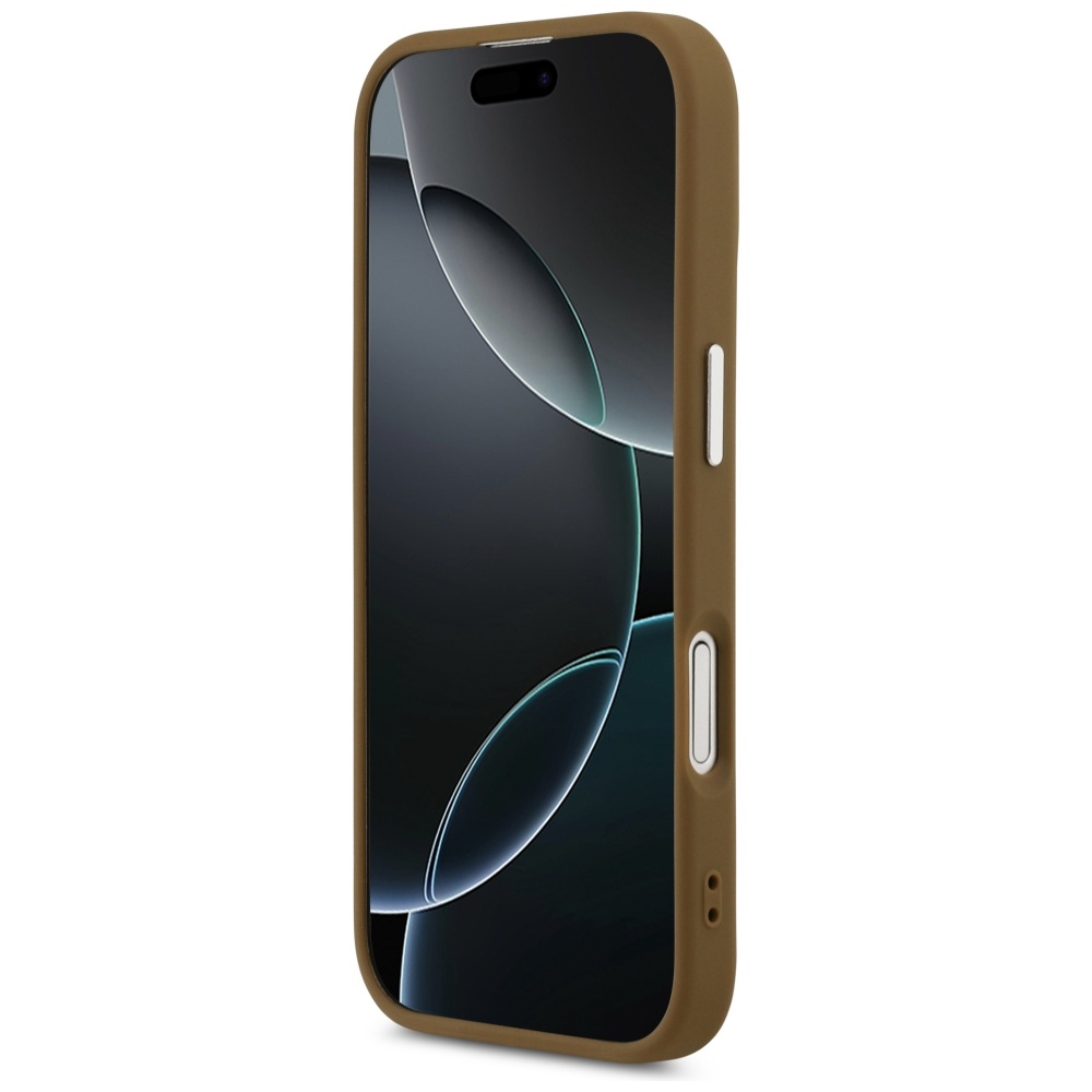 iTok webáruház - Guess Guess Triangle Logo MagSafe tok iPhone 17 készülékhez (barna) 5 Guess Triangle Logo MagSafe case for iPhone 17 (barna)