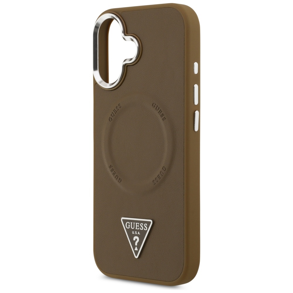 iTok webáruház - Guess Guess Triangle Logo MagSafe tok iPhone 17 készülékhez (barna) 6 Guess Triangle Logo MagSafe case for iPhone 17 (barna)