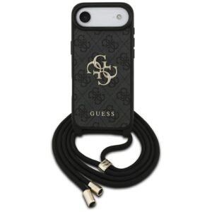 Guess 4G Big Logo Cord Stap Crossbody tok iPhone Airhez (fekete)