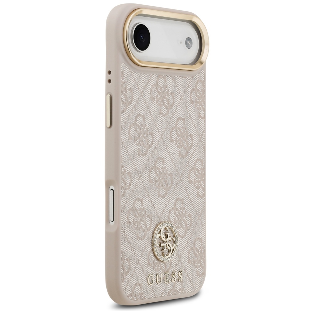 iTok webáruház - Guess Guess 4G Strass Logo & Big Strap Metal Buttons MagSafe tok iPhone Air készülékhez (rózsaszín) 4 Guess 4G Strass Logo & Big Strap Metal Buttons MagSafe Case for iPhone Air (rózsaszín)