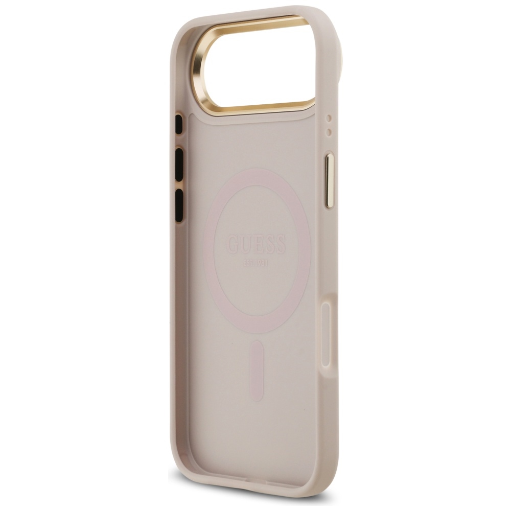 iTok webáruház - Guess Guess 4G Strass Logo & Big Strap Metal Buttons MagSafe tok iPhone Air készülékhez (rózsaszín) 7 Guess 4G Strass Logo & Big Strap Metal Buttons MagSafe Case for iPhone Air (rózsaszín)