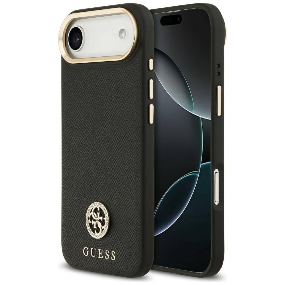 iTok webáruház - Guess Guess Grained Strass Logo MagSafe tok iPhone Air készülékhez (fekete) 1 Guess Grained Strass Logo MagSafe case for iPhone Air (fekete)