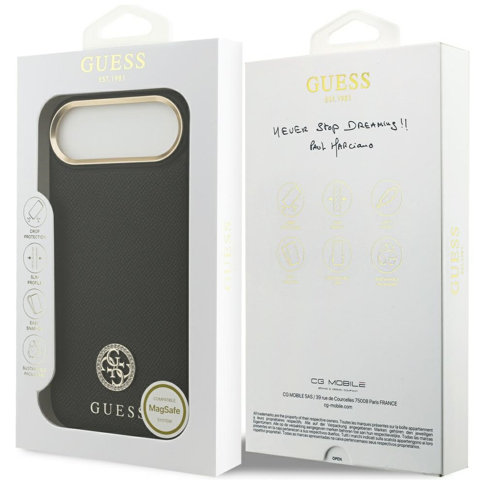 iTok webáruház - Guess Guess Grained Strass Logo MagSafe tok iPhone Air készülékhez (fekete) 8 Guess Grained Strass Logo MagSafe case for iPhone Air (fekete)