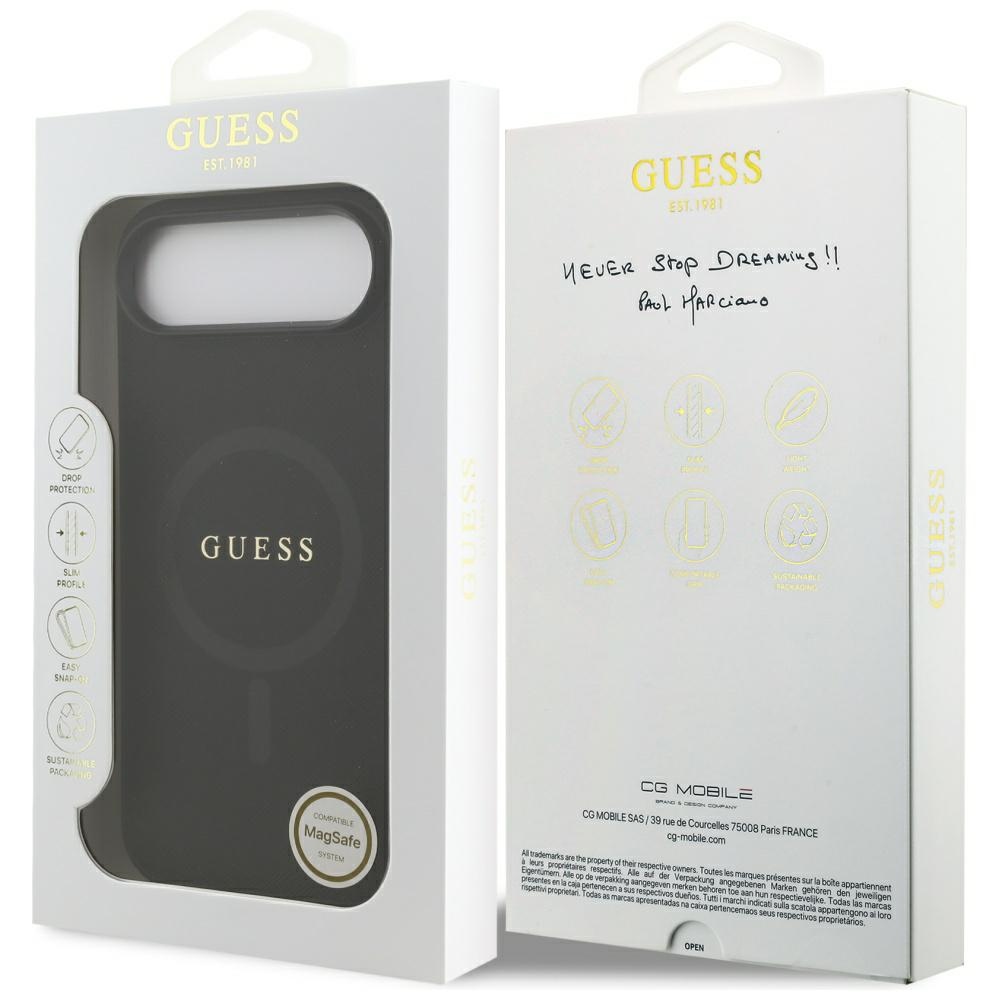 iTok webáruház - Guess Guess Saffiano Classic Logo MagSafe tok iPhone Air készülékhez (fekete) 8 Guess Saffiano Classic Logo MagSafe case for iPhone Air (fekete)