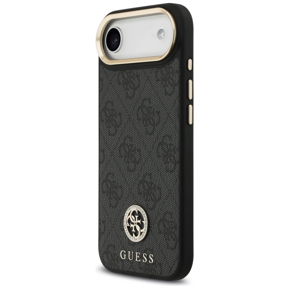 iTok webáruház - Guess Guess 4G Strass Logo & Big Strap Metal Buttons MagSafe tok iPhone Air készülékhez (fekete) 2 Guess 4G Strass Logo & Big Strap Metal Buttons MagSafe Case for iPhone Air (fekete)